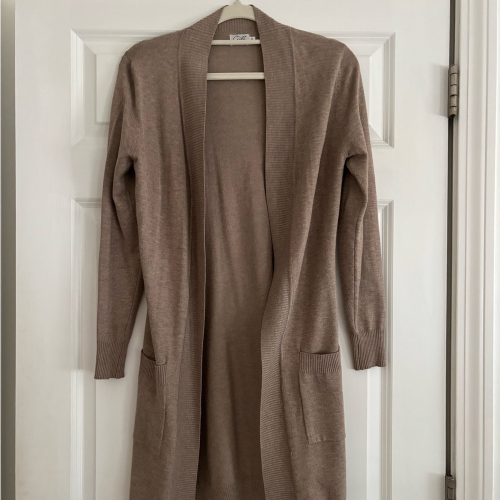 Women's Tan Cardigan Sweater